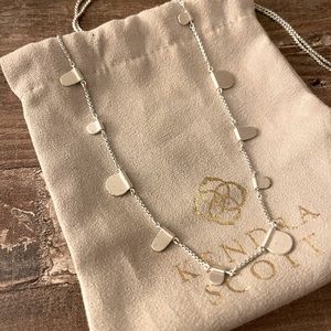 Kendra Scott Olive Adjustable Long Silver Necklace